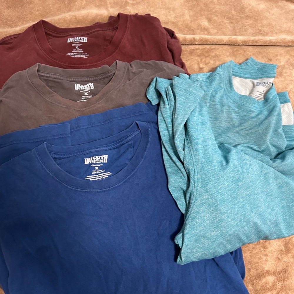 Duluth Trading Co Men's Short Sleeve Tees - Blue, Brown, Teal, Maroon